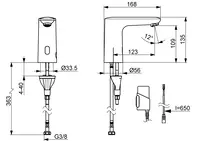 HANSAELECTRA, Wastafelkraan, 3 V, Bluetooth, 92512219