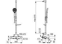 HANSAOPTIMA, Miscelatore Vasca-Doccia con set doccia, 48372331