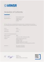 Certificato/Dichiarazione Declaration of Conformity