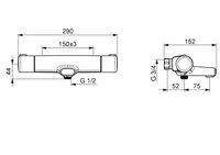 HANSAMICRA, Wannenfüll- und Brausebatterie, 58162071