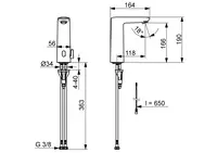 HANSAELECTRA, Wastafelkraan, 3 V, Bluetooth, 93002219