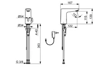 HANSAELECTRA, Miscelatore lavabo, 230/9 V, Bluetooth, 91102009