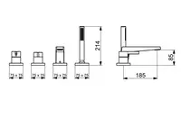 HANSALOFT, Afwerkset bad -en douchekraan, 75x75 mm, 57752483