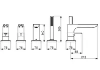 HANSALIGNA, Fertigmontageset für Wanne/Brause, 72 mm, 06442473