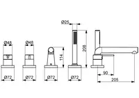 HANSARONDA, Fertigmontageset für Wanne/Brause, 72 mm, 03402473