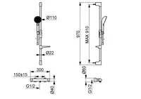 HANSAPRISMA, Brausebatterie mit Brausegarnitur, 4813043181