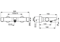 HANSAPRISMA, Wannenfüll- und Brausebatterie, 58102301