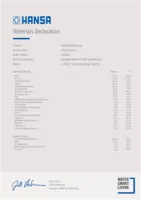 Zulassung/Deklarationen Materials Declaration