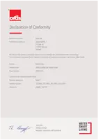 Certificato/Dichiarazione Declaration of Conformity