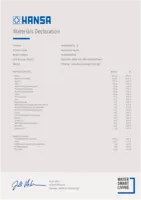 Schválenie/Prehlásenie Materials Declaration