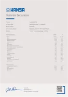 Certificat / Norme Materials Declaration