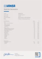 Zulassung/Deklarationen Materials Declaration