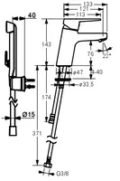 HANSATWIST, Washbasin faucet, 09302205