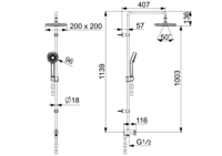 HANSABASICJET Style, Kopfbrause-Set, 44380300