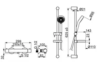 HANSAUNITA, Miscelatore doccia con set doccia, 48130121