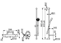 HANSAUNITA, Brausebatterie mit Brausegarnitur, 48130131