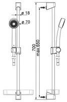 HANSA, Wandstangengarnitur, L=650, 447802110037