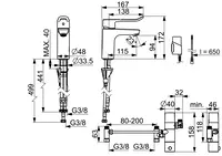 HANSACLINICA, Wastafelkraan, 3 V, Bluetooth, 45252209