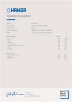 Approval/Declaration Materials Declaration