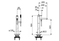 HANSADESIGNO Style, Bath faucet, floor mounting, 53272083
