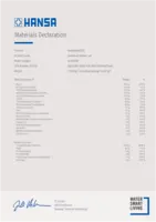 Schválenie/Prehlásenie Materials Declaration