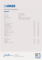 Zulassung/Deklarationen Materials Declaration
