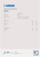 Certificato/Dichiarazione Materials Declaration