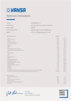 Zulassung/Deklarationen Materials Declaration