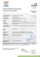 Certificat / Norme DVGW