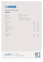 Schválení/Prohlášení Materials Declaration