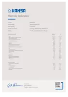 Schválení/Prohlášení Materials Declaration