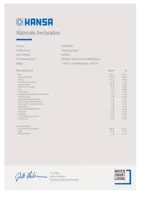 Schválenie/Prehlásenie Materials Declaration