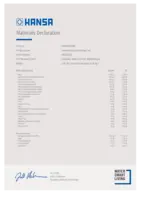 Schválení/Prohlášení Materials Declaration