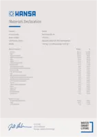 Toestemming/Verklaring Materials Declaration