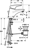 HANSAMIX, Washbasin faucet, low pressure, 01131173