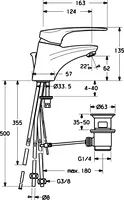 HANSAMEDICA, Washbasin faucet, low pressure, 01131176