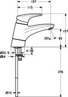 HANSAMIX, Washbasin faucet, 01182173