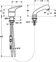 HANSAMIX, Hairdresser's faucet, 01262173