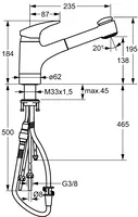 HANSAMIX, Kitchen faucet, low pressure, 01361173