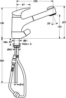 HANSAMIX, Kitchen faucet with dishwasher valve, 01392173