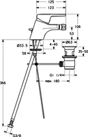 HANSAPRADO, Eengreepsmengkraan voor bidet, 01433273