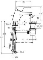 HANSAPRADO, Washbasin faucet, low pressure, 01571173