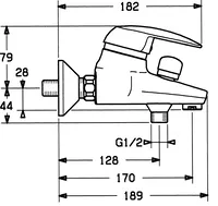 HANSADISC, Wannenfüll- und Brausebatterie, 01782104