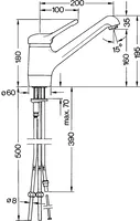 HANSARONDA, Kitchen faucet, low pressure, 03121101