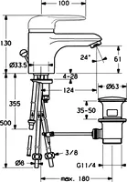 HANSARONDA, Washbasin faucet, low pressure, 0313110082
