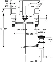 HANSALIGNA, Miscelatore lavabo, 06452103