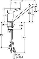 HANSATWIST, Kitchen faucet, low pressure, 09121173