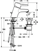 HANSATWIST, Washbasin faucet, low pressure, 09131173