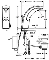 HANSACOBRA, Miscelatore lavabo, 230 V, 09402100