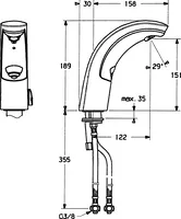 HANSACOBRA, Fertigset für Waschtisch-Batterie, 6 V, 09412110